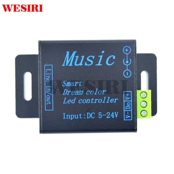Музыкальный Контроллер WESIRI WS2811 WS2812B DC5-24V 250 Пикселей Smart Dream Color Music Controller для Светодиодной Ленты WS2811 WS2812B