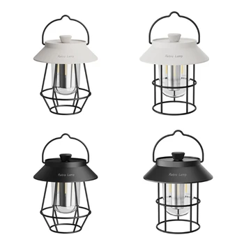 Многоцелевой светильник для палатки, Портативный кемпинговый светильник, светодиодный подвесной светильник, ретро-фонарь