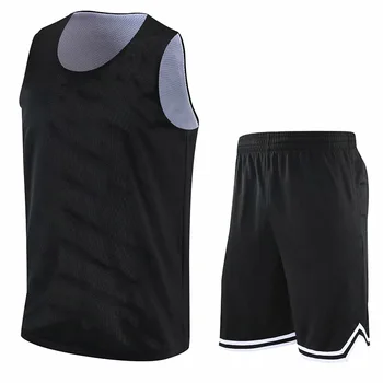 Двусторонние комплекты баскетбольной майки для мужчин, двусторонняя баскетбольная форма, женский спортивный костюм, Дышащие трикотажные изделия на заказ