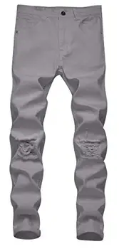Мужские облегающие серые джинсы Stretch Destroyed Skinny Denim Jeans W40 Grey
