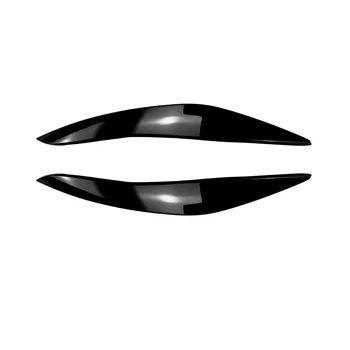 Для 5-й серии F10 F11 Начала 2011-2014 годов Глянцевая черная крышка передней фары, декоративная полоска, накладка для бровей.