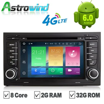 Восьмиядерный, 2G RAM, 32G ROM, Android 6.0 Автомобильная GPS-Навигационная Система DVD-Плеер Авторадио Аудио Видео Стерео Медиа Для Audi A4