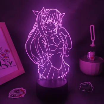 Аниме Тосака Rin Fate Stay Night Рисунок 3D Лавовые лампы Led RGB Неоновые Ночные светильники Красочные Подарки в стиле Манга Украшение стола в спальне
