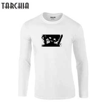 TARCHIA 2023 Новые футболки Fahion, пуловеры, футболки, мужские футболки Ghost Oversize с длинным рукавом, футболка из 100% хлопка, большие размеры