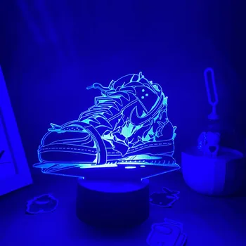 3D Кроссовки LED Acrylic Illusion Night Light Мигающий Классный Подарок Подсветка Настольного Компьютера Декор Спальни Неоновая Лавовая Лампа Детский Подарок