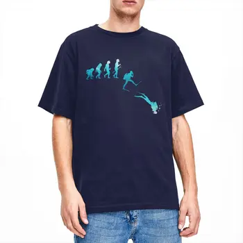 Мужская и женская футболка, Аксессуары для подводного плавания, Винтажная хлопковая футболка с коротким рукавом, Топы с круглым вырезом, Лето