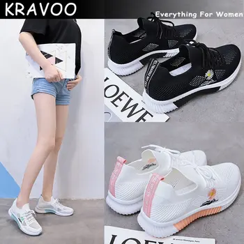 Женские спортивные кроссовки KRAVOO Flower, женская обувь 2023 года, Женская спортивная обувь, теннисные женские кроссовки, повседневные тренды для бега